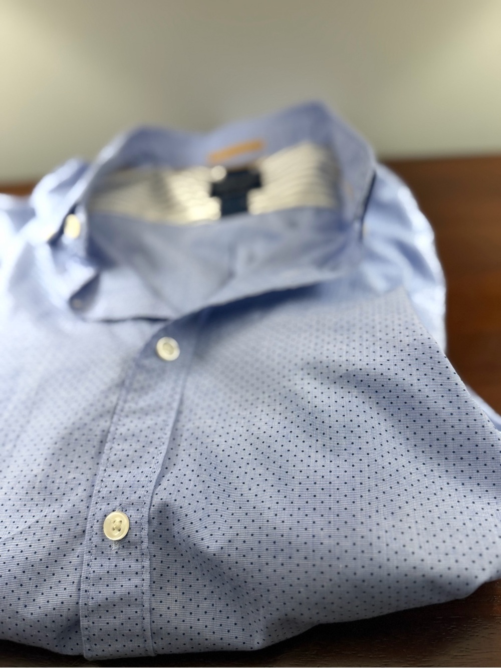 Denim & Flower Light Blue Polka Dot Button-Up Shirt XL
